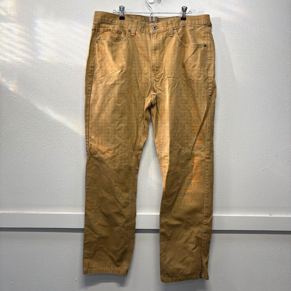 Eddie Bauer Men's Deep Tan Straight Jeans Sz 38x32